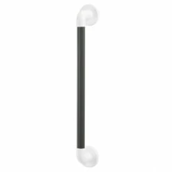 AKW 1400 Series Straight Plastic Fluted Grab Rail 600mm Length - Mid Grey