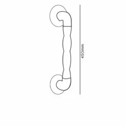 AKW 1600 Series Natural Grip 35mm Diameter Straight Grab Rail 450mm Length - White
