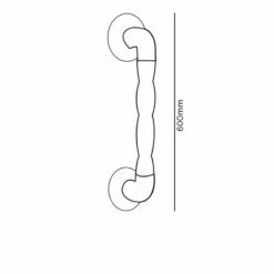 AKW 1600 Series Natural Grip 35mm Diameter Straight Grab Rail 600mm Length - White