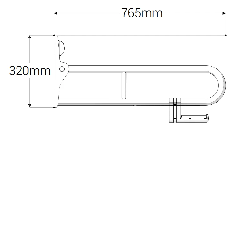 AKW 1800 Series Folding Support Grab Rail 765mm Length White 4 AKW 1800 Series Folding Support Grab Rail 765mm Length White - Image 2