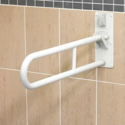 AKW 1800 Series Folding Support Grab Rail 765mm Length White