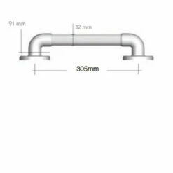 AKW 1900 Series Straight Grab Rail 305mm Length Blue