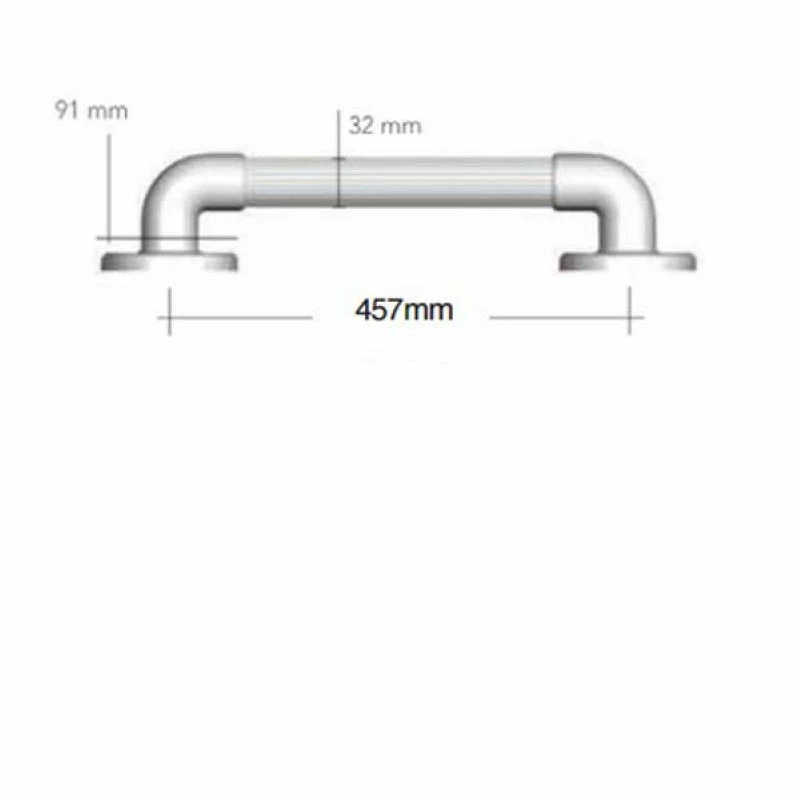 AKW 1900 Series Straight Grab Rail 455mm Length White 4 AKW 1900 Series Straight Grab Rail 455mm Length White - Image 2