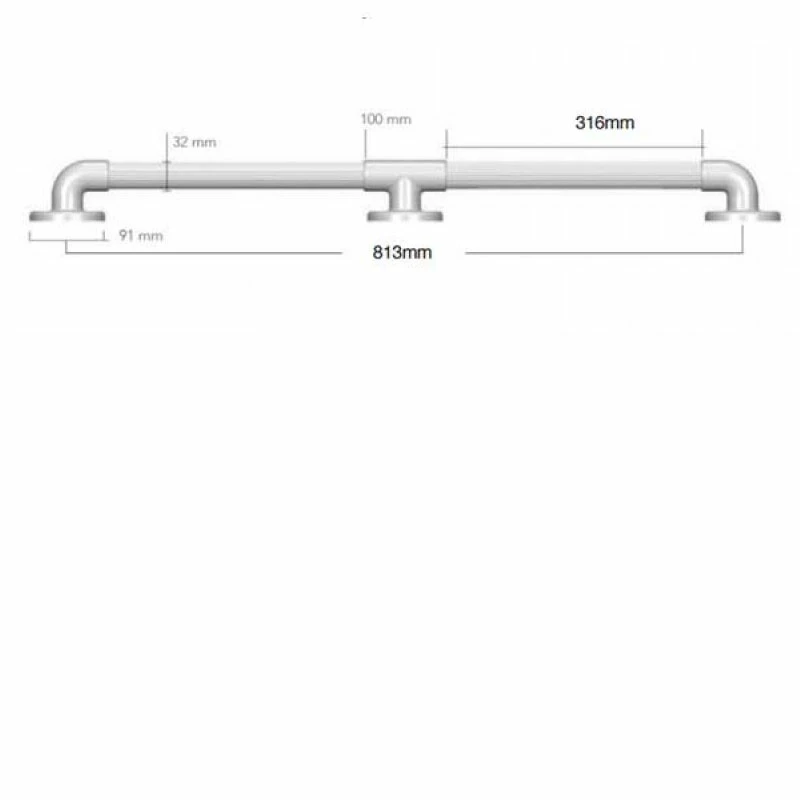 AKW 1900 Series Straight Grab Rail 810mm Length Blue 4 AKW 1900 Series Straight Grab Rail 810mm Length Blue - Image 2