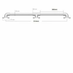 AKW 1900 Series Straight Grab Rail 914mm Length White -HEATANDPLUMB Sales akw 1900 series grab rail 01940wh 1