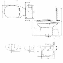 AKW Standard Doc M Pack With Close Coupled Disabled Toilet - Blue