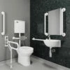 AKW Standard Low-Level Doc M Pack Disabled Toilet With Grab Rails And TMV3 Mixer Tap - Fluted White 1 AKW Standard Low-Level Doc M Pack Disabled Toilet With Grab Rails And TMV3 Mixer Tap - Fluted White -HEATANDPLUMB Sales akw doc m pack 28313fbu