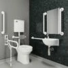 AKW Standard Low-Level Doc M Pack Disabled Toilet Fluted White - 5 X Grab Rails 2 AKW Standard Low-Level Doc M Pack Disabled Toilet Fluted White - 5 X Grab Rails -HEATANDPLUMB Sales akw doc m pack 28313fbu 2