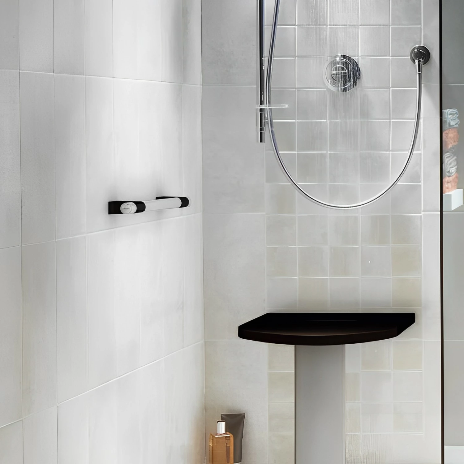 AKW Onyx Duo Straight Grab Rail 300mm Length - Black/Chrome 5 AKW Onyx Duo Straight Grab Rail 300mm Length - Black/Chrome - Image 3