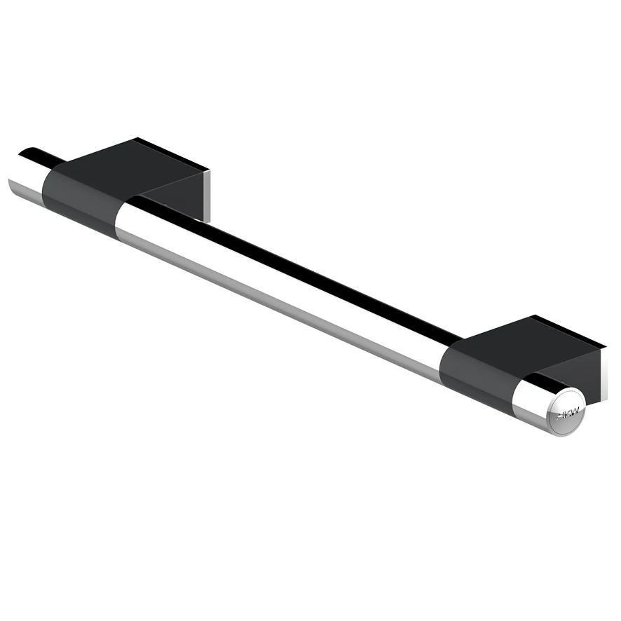 AKW Onyx Duo Straight Grab Rail 450mm Length - Black/Chrome 4 AKW Onyx Duo Straight Grab Rail 450mm Length - Black/Chrome - Image 2