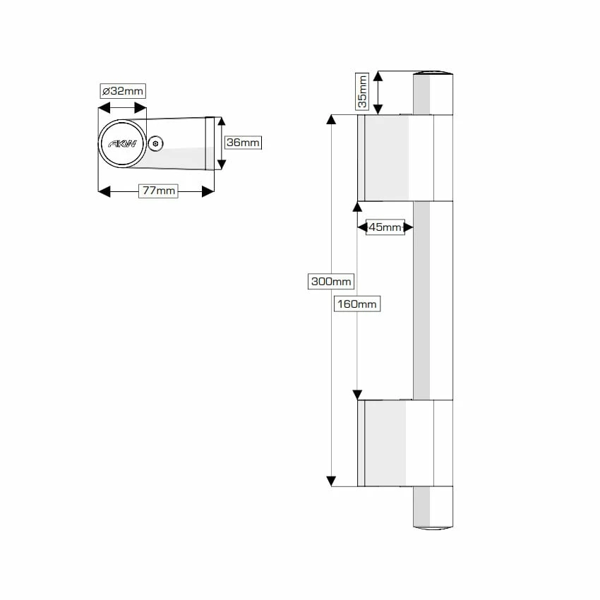 AKW Onyx Straight Grab Rail 600mm Length - Chrome 6 AKW Onyx Straight Grab Rail 600mm Length - Chrome - Image 4