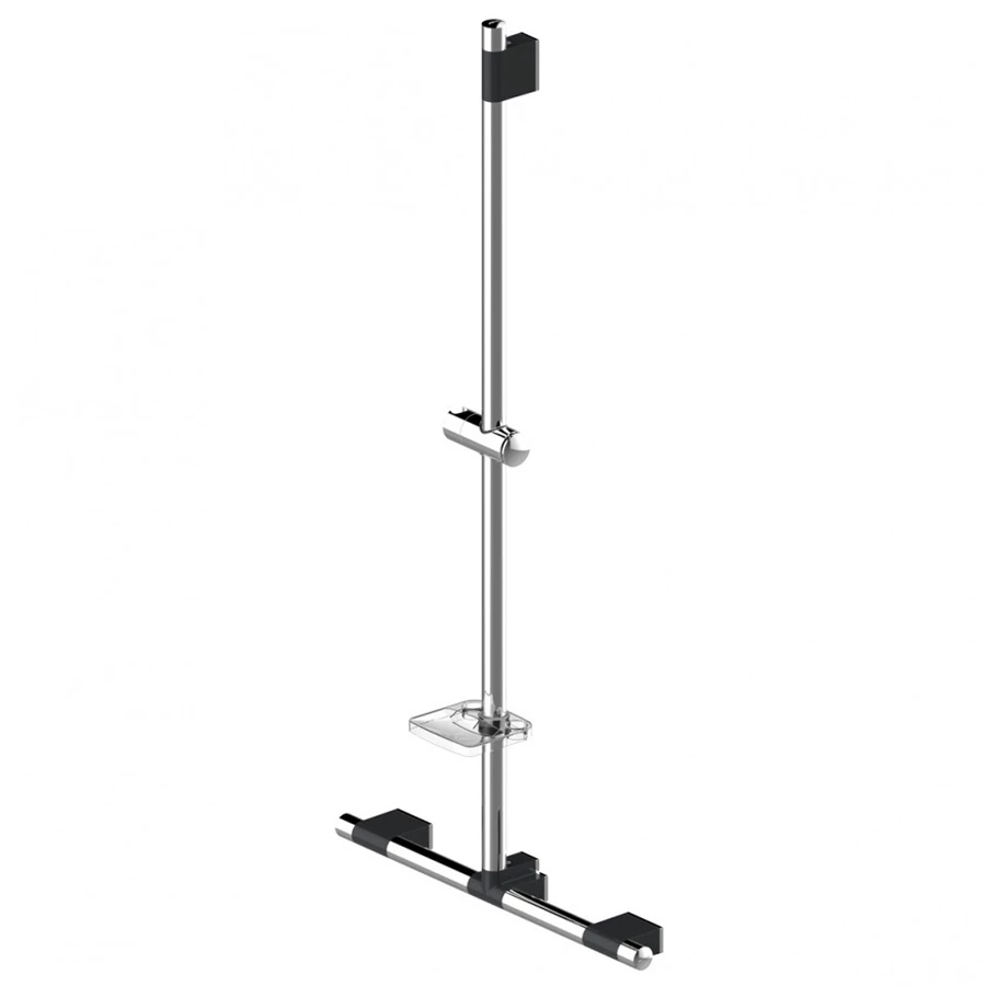 AKW Onyx Duo T-Shaped Grab Rail 1200mm X 300mm X 300mm - Black/Chrome 4 AKW Onyx Duo T-Shaped Grab Rail 1200mm X 300mm X 300mm - Black/Chrome - Image 2