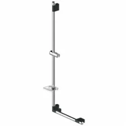 AKW Onyx Duo L-Shape Grab Rail 1200mm X 450mm - Black/Chrome