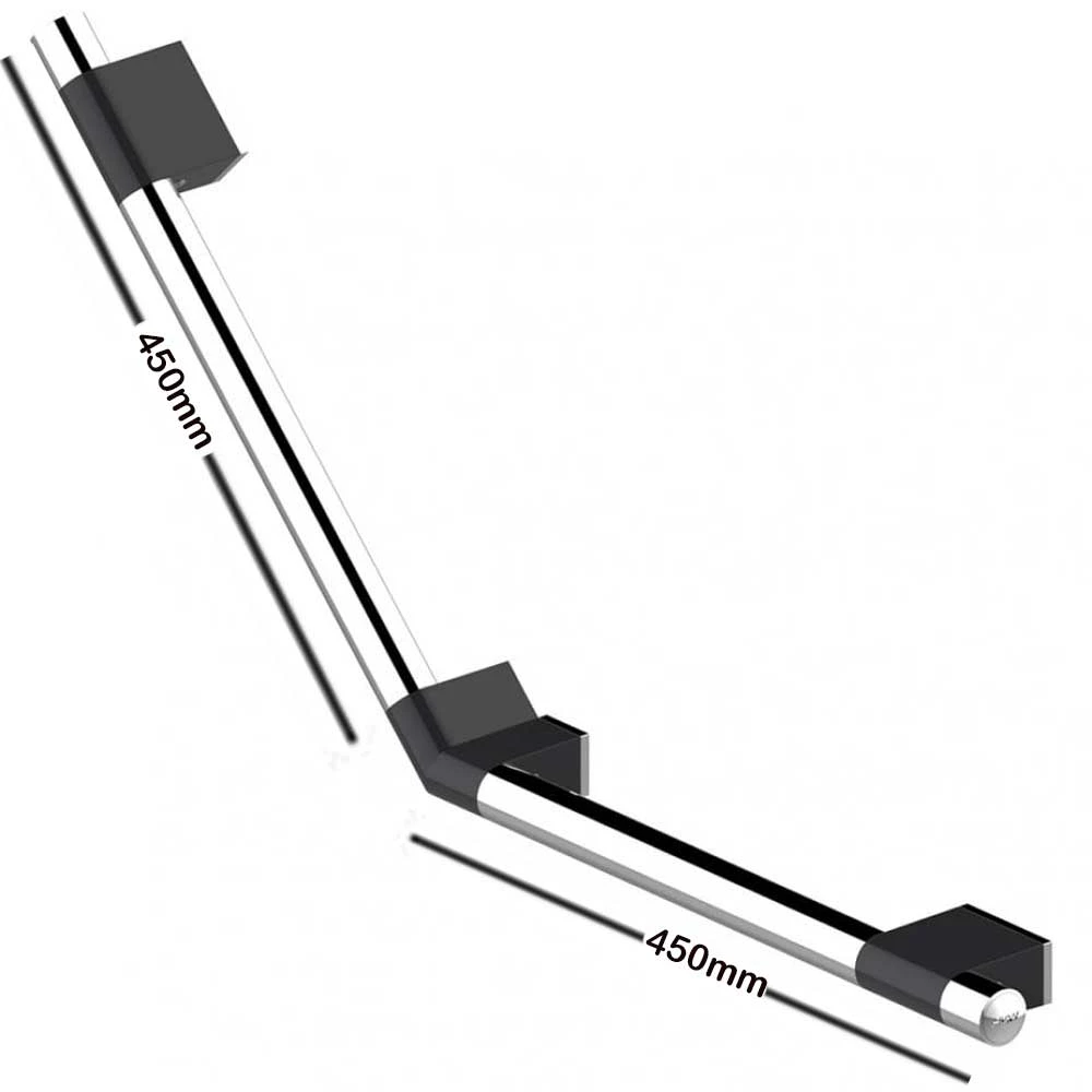AKW Onyx Duo 135 Degree Angled Grab Rail 450mm X 450mm - White/Chrome 3 AKW Onyx Duo 135 Degree Angled Grab Rail 450mm X 450mm - White/Chrome