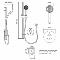 Aqualisa Aspire Dual Concealed Mixer Shower With Shower Kit -HEATANDPLUMB Sales aqualisa aspire dl complete mixer shower asp001ca 1