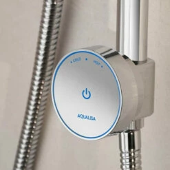 Aqualisa Quartz Blue HP/Combi Smart Digital Exposed Shower With Adjustable Head - Chrome -HEATANDPLUMB Sales aqualisa quartz blue complete mixer shower qzsb a1 ev 20 3