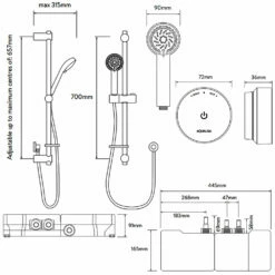 Aqualisa Quartz Blue Gravity Pumped Smart Digital Concealed Shower With Adjustable Head - Chrome -HEATANDPLUMB Sales aqualisa quartz blue complete mixer shower qzsb a2 bv 20 4