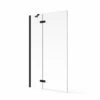 Aqualux Two Panel Hinged Bath Screen 1500mm X 1000mm - 6mm Glass - Matt Black 2 Aqualux Two Panel Hinged Bath Screen 1500mm X 1000mm - 6mm Glass - Matt Black -HEATANDPLUMB Sales aqualux hinged bath screen 8162024 2