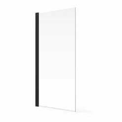 Aqualux Square Hinged Bath Screen 1500mm X 900mm 6mm Glass - Matt Black -HEATANDPLUMB Sales aqualux square bath screen 8161980 2