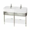 Burlington Arcade Double Basin 1200mm Wide And Stand With Glass Shelf - 1 Tap Hole -HEATANDPLUMB Sales arcade bathrooms traditional basin arc12001th arc24