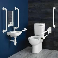Armitage Shanks Contour 21 Doc M Pack With Close Coupled Toilet And White Rails - Left Handed