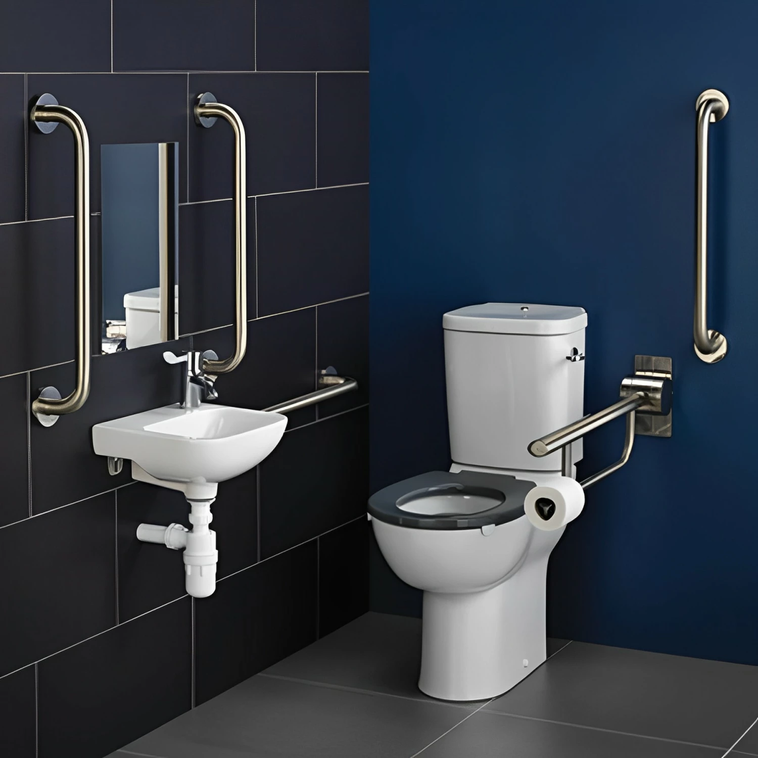 Armitage Shanks Contour 21+ Doc M Pack With Close Coupled Toilet And Stainless Steel Rails - Left Handed 4 Armitage Shanks Contour 21+ Doc M Pack With Close Coupled Toilet And Stainless Steel Rails - Left Handed - Image 2