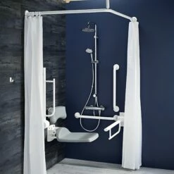 Armitage Shanks Contour 21 Doc M Pack With TMV3 Exposed Shower Valve And Dual Shower Kit - White Rails