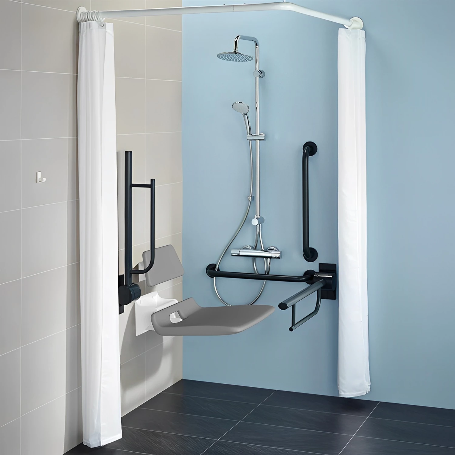 Armitage Shanks Contour 21 Doc M Pack With TMV3 Exposed Shower Valve And Dual Shower Kit - Charcoal Rails 3 Armitage Shanks Contour 21 Doc M Pack With TMV3 Exposed Shower Valve And Dual Shower Kit - Charcoal Rails