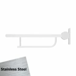 Armitage Shanks Contour 21 Hinged Arm Wall Support Grab Rail 800mm - Stainless Steel