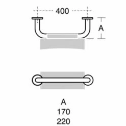 Armitage Shanks Contour 21 Rest Grab Rail For Support Cushion 400mm Length - White