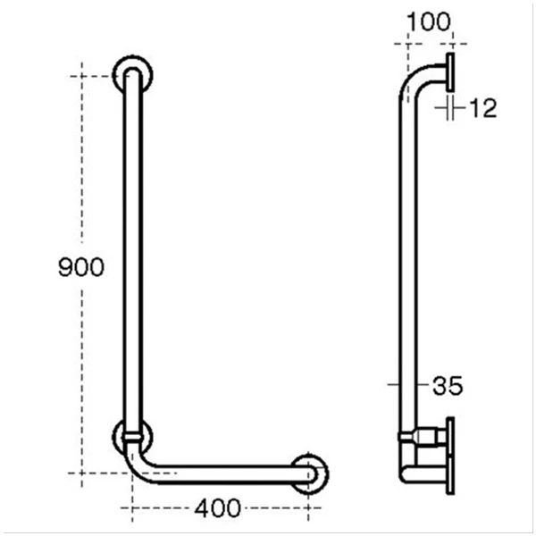 Armitage Shanks Contour 21 Angled Shower Grab Rail 900mm Length - LH White 4 Armitage Shanks Contour 21 Angled Shower Grab Rail 900mm Length - LH White - Image 2