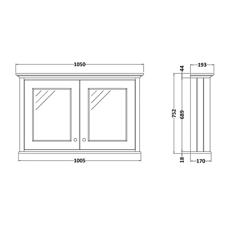 Bayswater Matt Black Bathroom Cabinet 750mm High X 1050mm Wide 3 Bayswater Matt Black Bathroom Cabinet 750mm High X 1050mm Wide