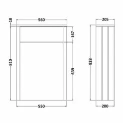 Bayswater Matt Black WC Toilet Unit 550mm Wide