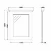 Bayswater Flat Bathroom Mirror 600mm Wide - Pointing White