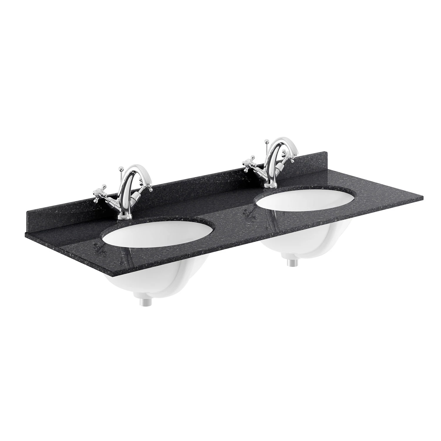 Bayswater Black Marble Top Furniture Double Basin 1200mm Wide 1 Tap Hole 4 Bayswater Black Marble Top Furniture Double Basin 1200mm Wide 1 Tap Hole - Image 2