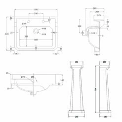 Bayswater Fitzroy Basin With Large Full Pedestal 595mm Wide 2 Tap Hole 8 Bayswater Fitzroy Basin With Large Full Pedestal 595mm Wide 2 Tap Hole -HEATANDPLUMB Sales bayswater fitzroy basin bayc001 bayc009 2