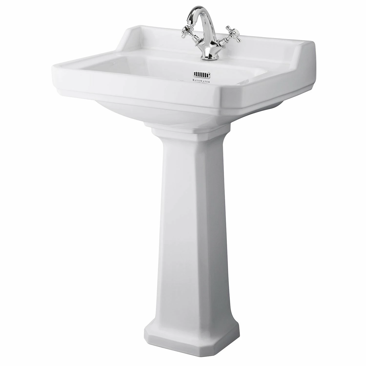 Bayswater Fitzroy Basin With Large Full Pedestal 595mm Wide 1 Tap Hole 4 Bayswater Fitzroy Basin With Large Full Pedestal 595mm Wide 1 Tap Hole - Image 2
