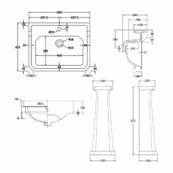 Bayswater Fitzroy Basin With Full Pedestal 595mm Wide 1 Tap Hole 8 Bayswater Fitzroy Basin With Full Pedestal 595mm Wide 1 Tap Hole -HEATANDPLUMB Sales bayswater fitzroy basin bayc003 bayc002 2