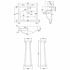 Bayswater Fitzroy Basin With Large Full Pedestal 595mm Wide 1 Tap Hole 8 Bayswater Fitzroy Basin With Large Full Pedestal 595mm Wide 1 Tap Hole -HEATANDPLUMB Sales bayswater fitzroy basin bayc003 bayc009 2