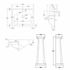 Bayswater Fitzroy Basin With Full Pedestal 560mm Wide 1 Tap Hole 9 Bayswater Fitzroy Basin With Full Pedestal 560mm Wide 1 Tap Hole -HEATANDPLUMB Sales bayswater fitzroy basin bayc005 bayc002 2