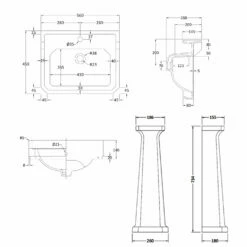 Bayswater Fitzroy Basin With Large Full Pedestal 560mm Wide 1 Tap Hole 9 Bayswater Fitzroy Basin With Large Full Pedestal 560mm Wide 1 Tap Hole -HEATANDPLUMB Sales bayswater fitzroy basin bayc005 bayc009 2