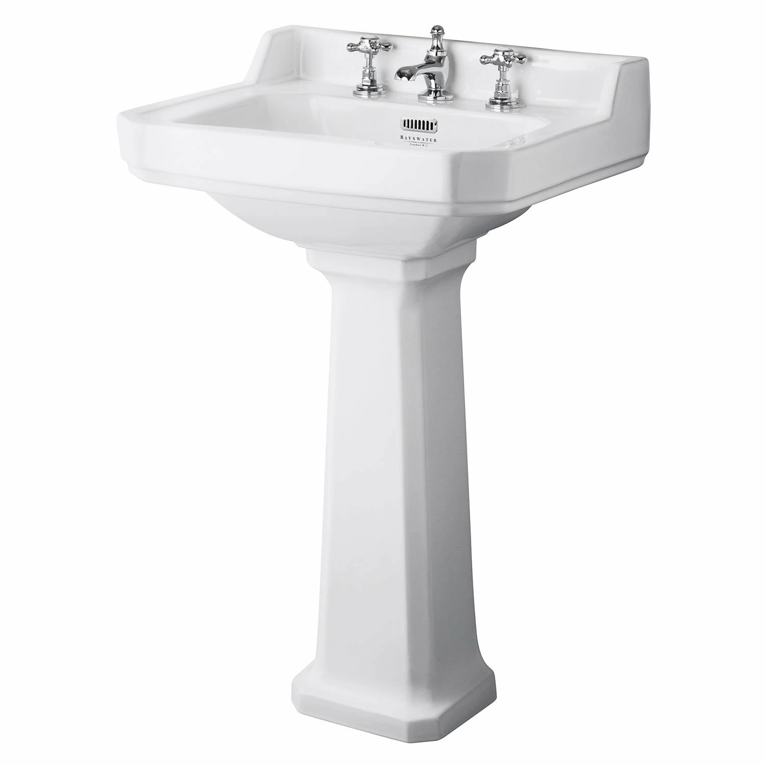 Bayswater Fitzroy Basin With Full Pedestal 560mm Wide 3 Tap Hole 6 Bayswater Fitzroy Basin With Full Pedestal 560mm Wide 3 Tap Hole - Image 4