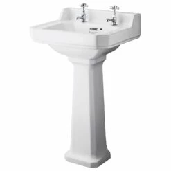 Bayswater Fitzroy Basin With Large Full Pedestal 500mm Wide 2 Tap Hole