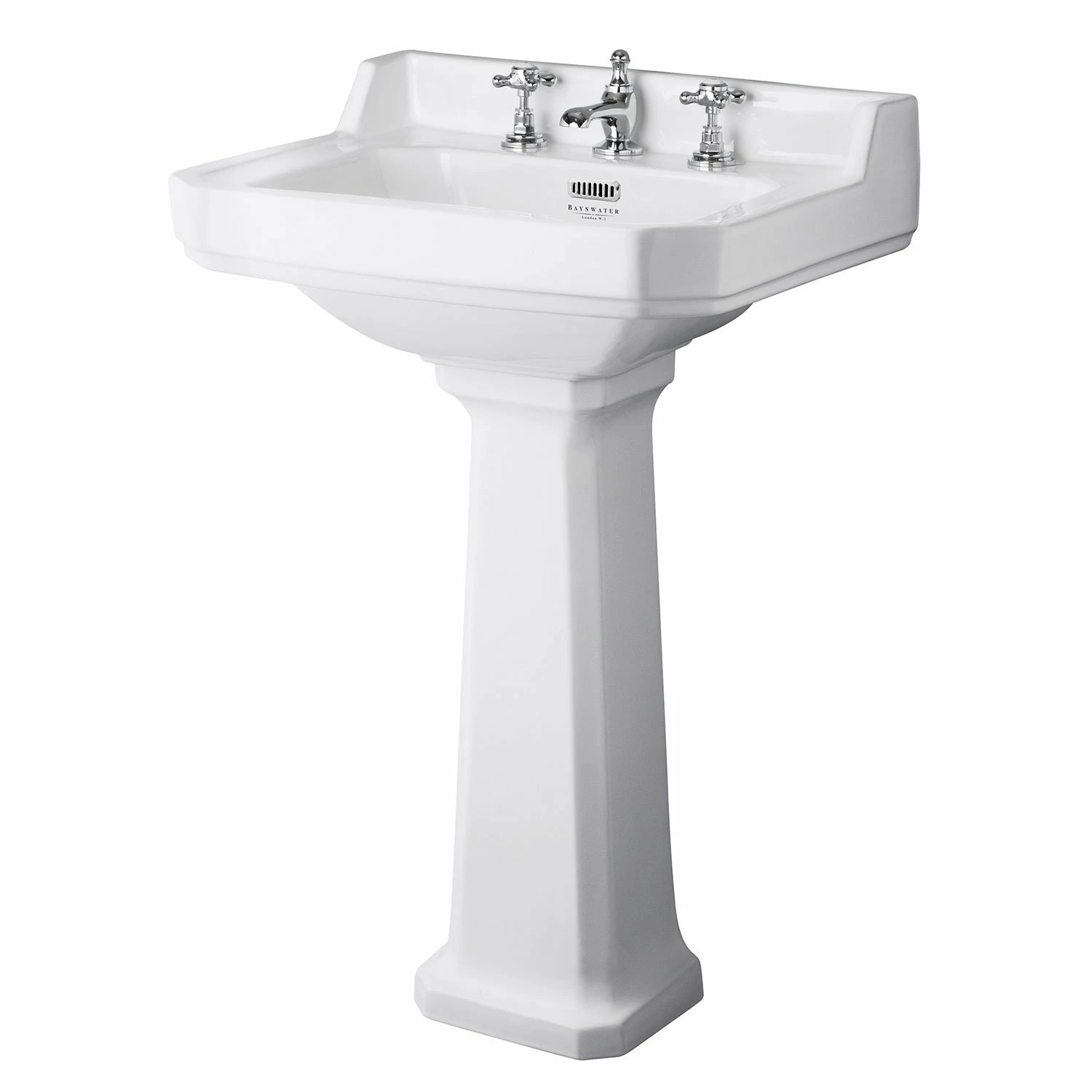 Bayswater Fitzroy Basin With Full Pedestal 595mm Wide 3 Tap Hole 3 Bayswater Fitzroy Basin With Full Pedestal 595mm Wide 3 Tap Hole