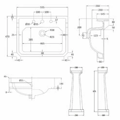 Bayswater Fitzroy Basin With Full Pedestal 595mm Wide 3 Tap Hole 9 Bayswater Fitzroy Basin With Full Pedestal 595mm Wide 3 Tap Hole -HEATANDPLUMB Sales bayswater fitzroy basin bayc024 bayc002 2