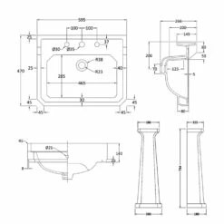 Bayswater Fitzroy Basin With Large Full Pedestal 595mm Wide 3 Tap Hole 9 Bayswater Fitzroy Basin With Large Full Pedestal 595mm Wide 3 Tap Hole -HEATANDPLUMB Sales bayswater fitzroy basin bayc024 bayc009 3