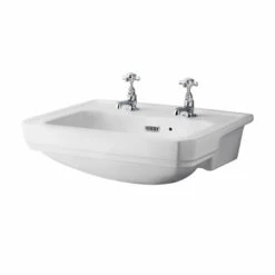 HEATANDPLUMB Sales 22 Bayswater Fitzroy Semi Recessed Basin 560mm Wide - 2 Tap Hole