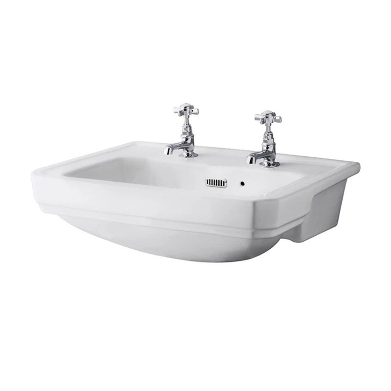 Bayswater Fitzroy Semi Recessed Basin 560mm Wide - 2 Tap Hole 2 Bayswater Fitzroy Semi Recessed Basin 560mm Wide - 2 Tap Hole
