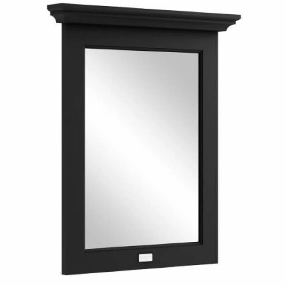Bayswater Flat Bathroom Mirror 600mm Wide - Matt Black 4 Bayswater Flat Bathroom Mirror 600mm Wide - Matt Black - Image 2