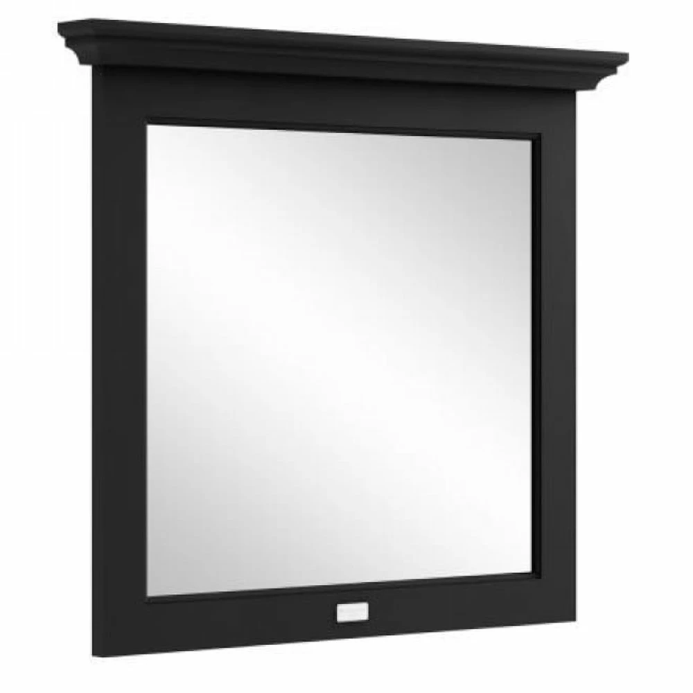 Bayswater Flat Bathroom Mirror 800mm Wide - Matt Black 4 Bayswater Flat Bathroom Mirror 800mm Wide - Matt Black - Image 2